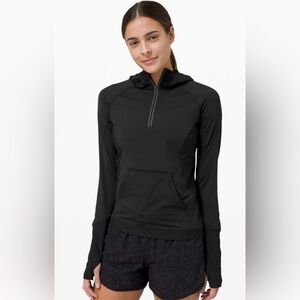 NWT Lululemon Sleek Performance 1/2 Zip Hoodie Sweatshirt Black Size 8 New